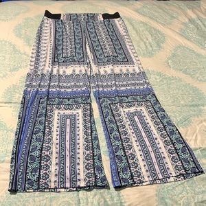 INC Patterned Wide Leg Pants, Size LP